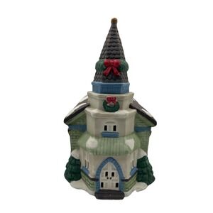Trim A Home Light Up Christmas Village Porcelain Church Building Vintage w/ Box‎